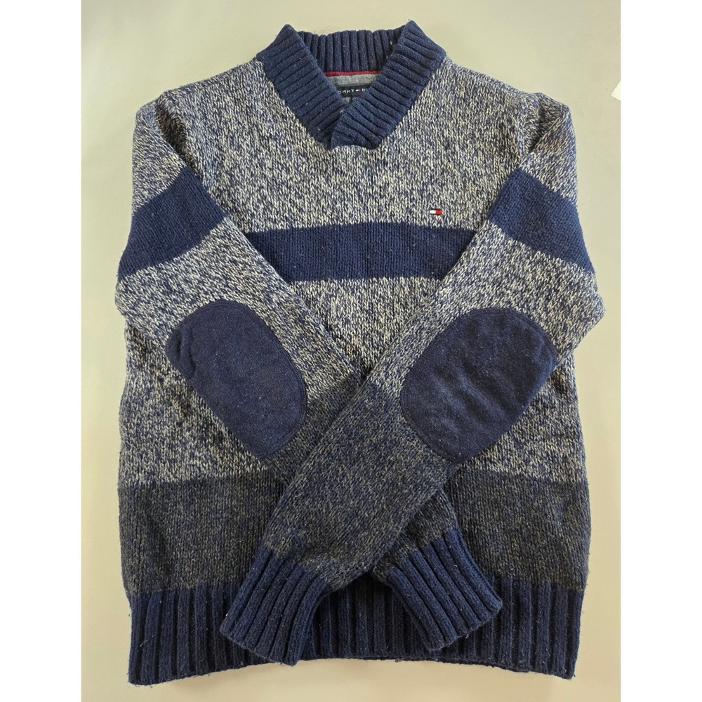 Tommy Hilfiger Mens Luxury Blend Shawl Collar Elbow Patch Sweater M